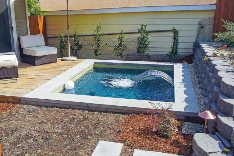 brisbane square plunge pool in small backyard