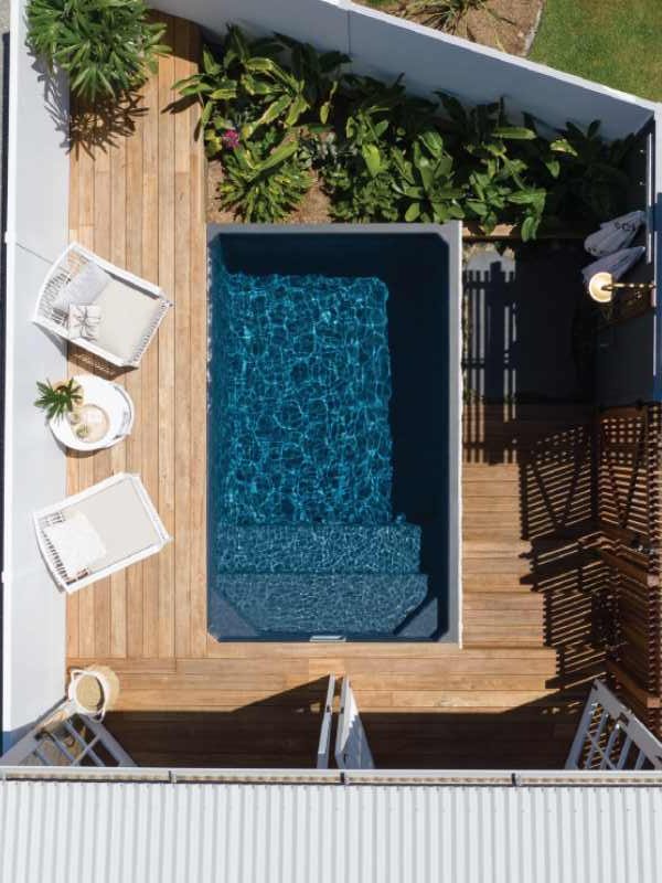 Compact Plungie Studio plunge pool fitting into the smallest patios and backyards in Queensland
