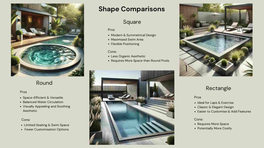 Plunge pool shape comparisons