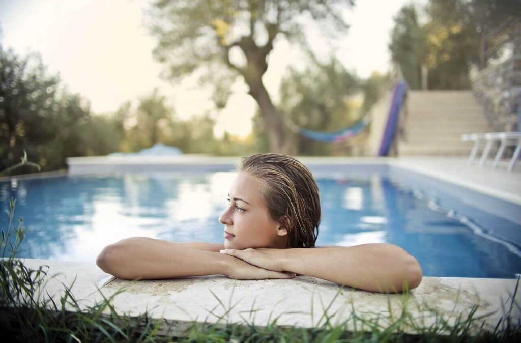 woman, blonde, young in Plunge Pool in Brisbane