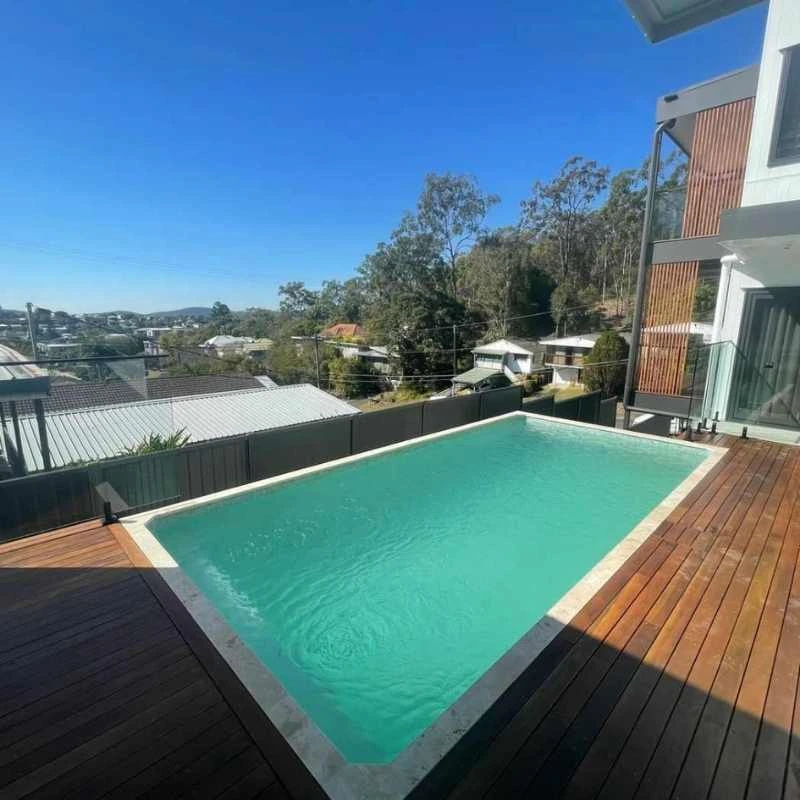 Precast plunge pool with clean rectangular design for small backyard in Newmarket